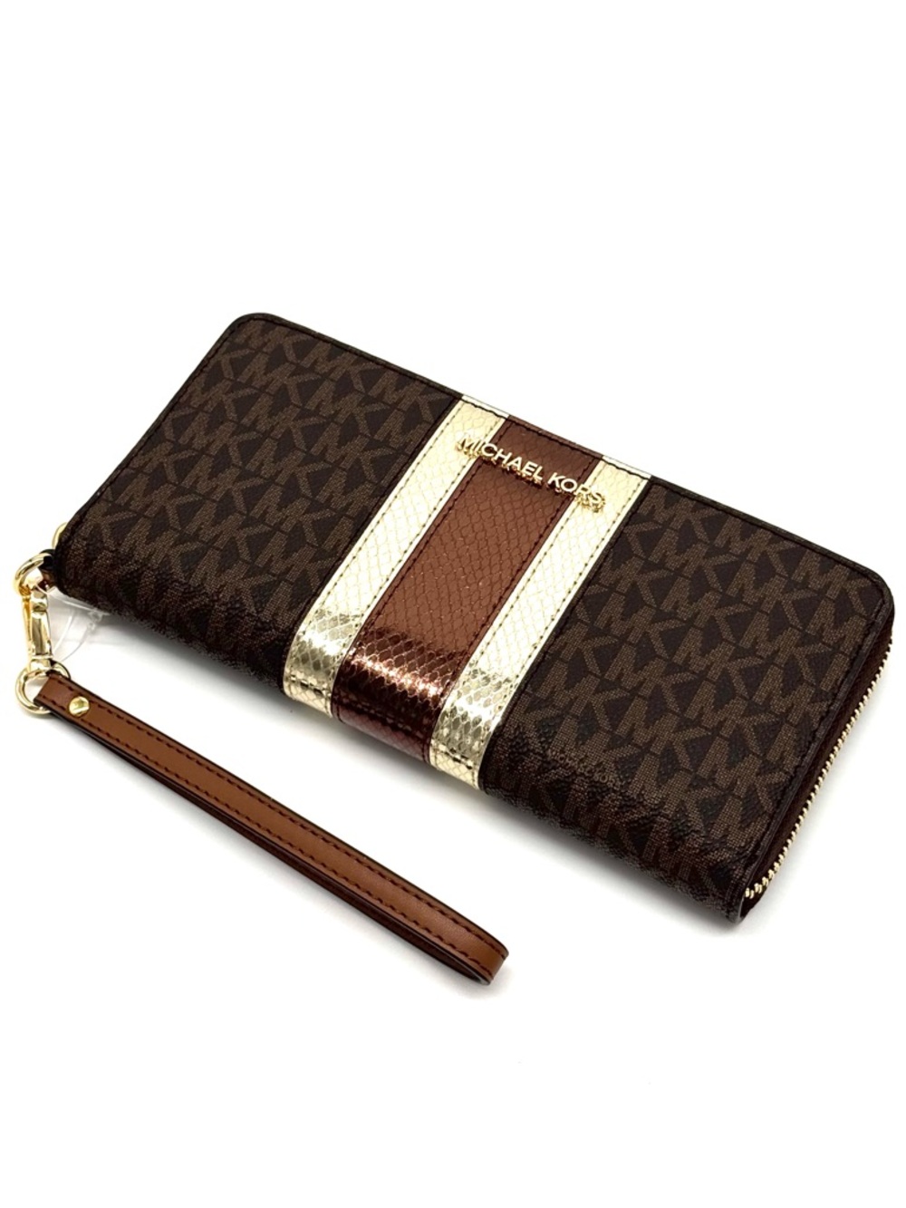Michael Kors Large Continental Wallet Brown Signature Multi - Picture 6 of 8